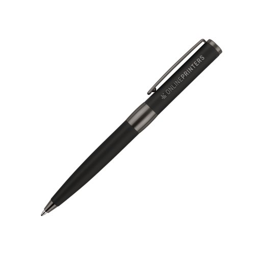 Bol�grafo giratorio negro con clip.