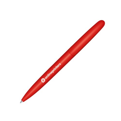 Bolgrafo giratorio rojo de bioplstico con clip.