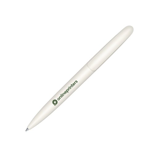Bolgrafo blanco de plstico bio con mecanismo de giro.