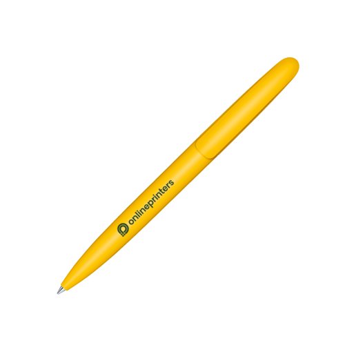 Bolgrafo giratorio biolgico amarillo con punta y clip.