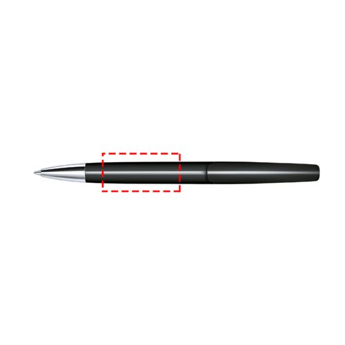 Bolgrafo giratorio pulido con punta de metal.