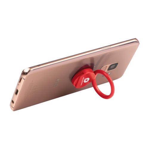 Soporte para mvil rojo con anillo.