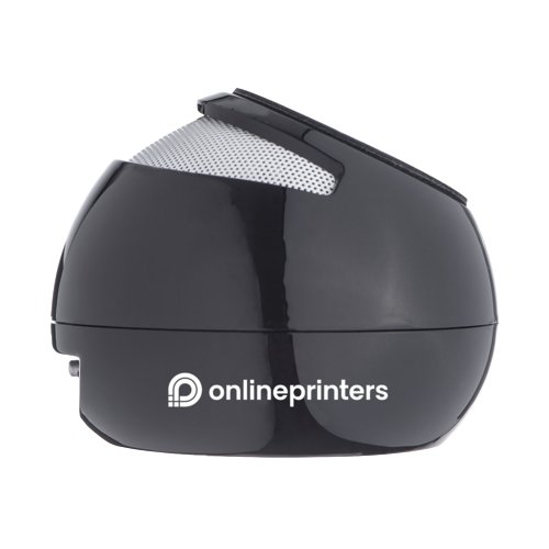Altavoz Bluetooth esfrico negro.