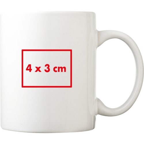 Taza de cermica blanca con asa.