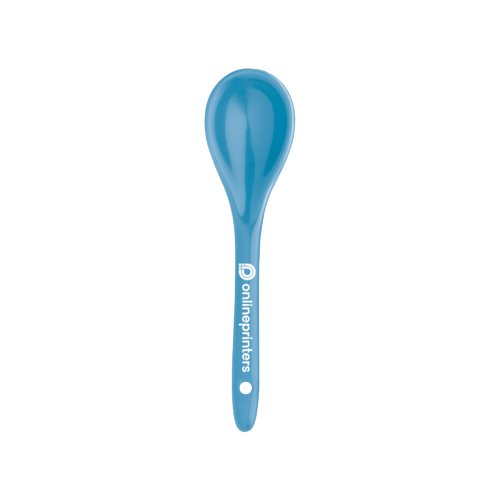 Cuchara de plstico azul claro.