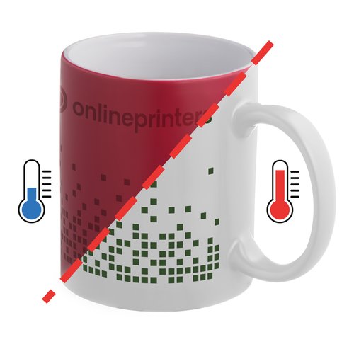 Taza de sublimacin roja que cambia de color con asa.