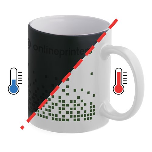 Taza de cermica termosensible con asa.