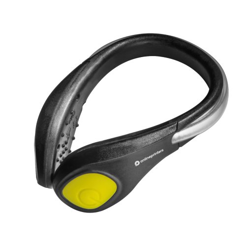 Luz de zapato de plstico con luz amarilla y reflector.