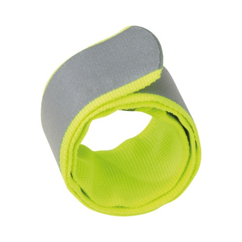 Pulsera reflectante amarilla con patrn.