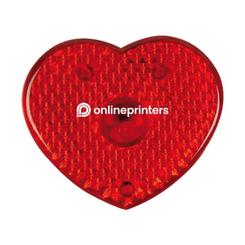 Luz intermitente roja en forma de corazn con clip de sujecin.