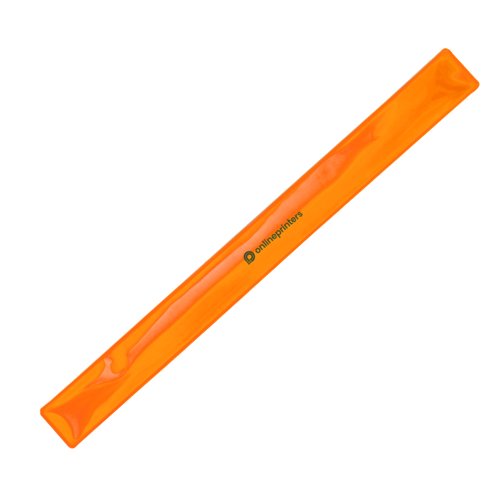 Pulsera naranja de plstico con funcin de resorte y reflectante.
