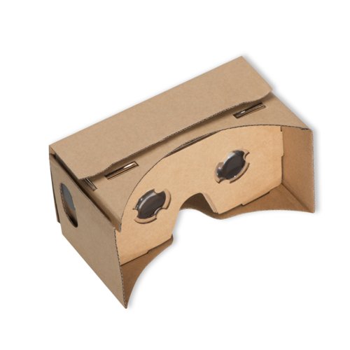 Gafas VR de cartn marrn para plegar.