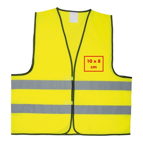 Chaleco de seguridad amarillo de tela con bandas reflectantes, unisex.