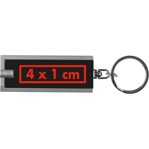 Llavero rectangular de plstico con luz LED.