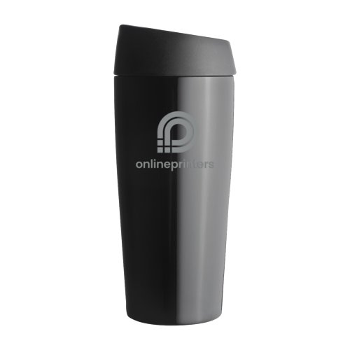 Vaso trmico de acero inoxidable con tapa.
