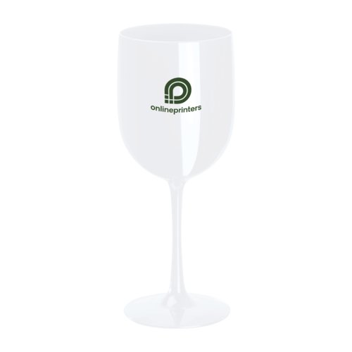 Copa de vino blanca de plstico con pie.
