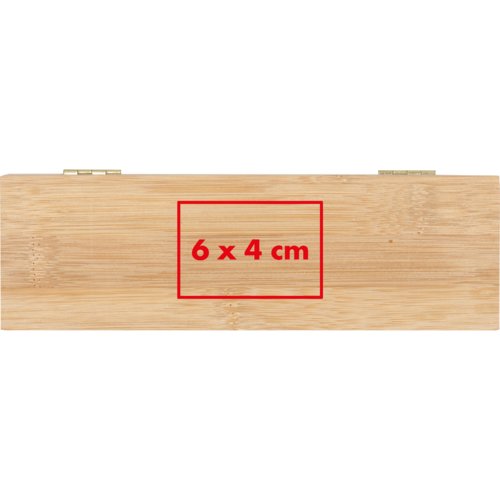 Caja de bolsitas de t de madera con tapa y compartimentos.