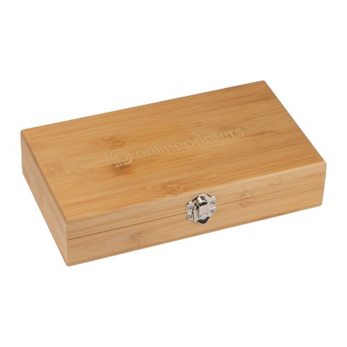 Caja de vino de madera con cierre.
