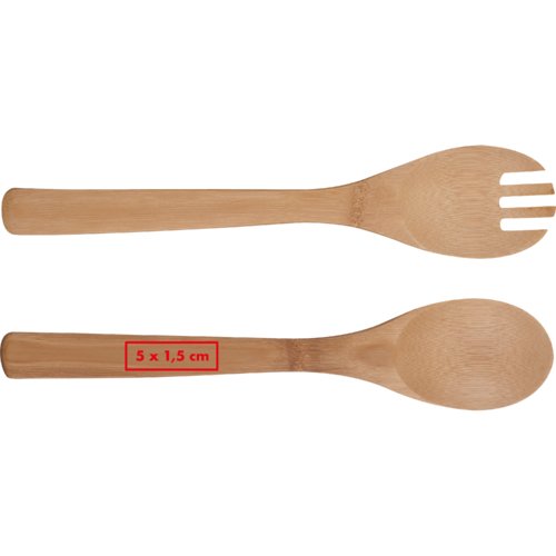 Juego de servir ensalada de bamb natural, dos piezas.