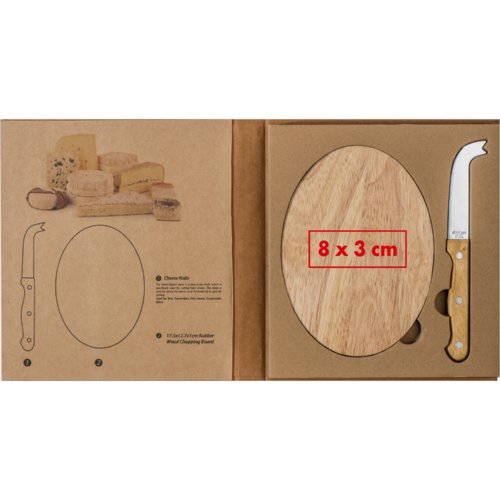 Tabla de queso de madera con cuchillo para queso.
