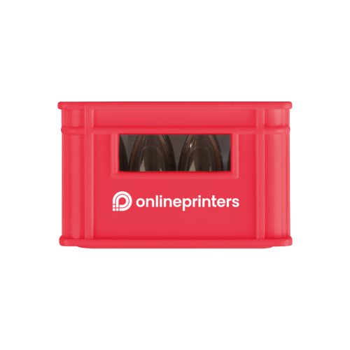 Abridor de botellas rojo de plstico con palanca.