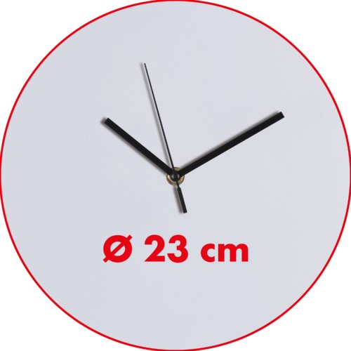 Reloj de pared blanco con manecillas de hora, minutos y segundos.