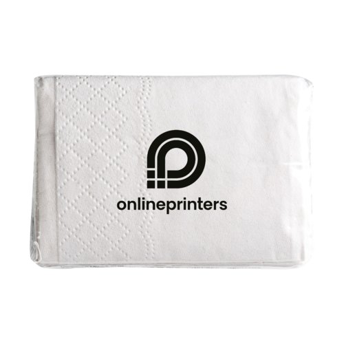 Pauelos de papel blancos de tres capas en paquete.