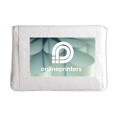 Pa�uelos de papel blancos de tres capas en paquete.