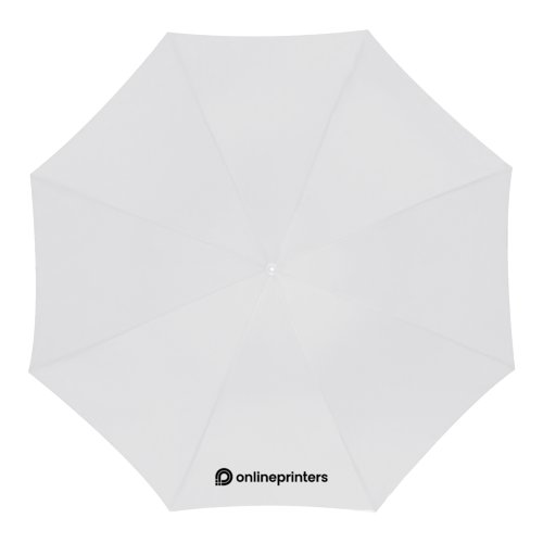 Paraguas recto automtico blanco de gran dimetro.