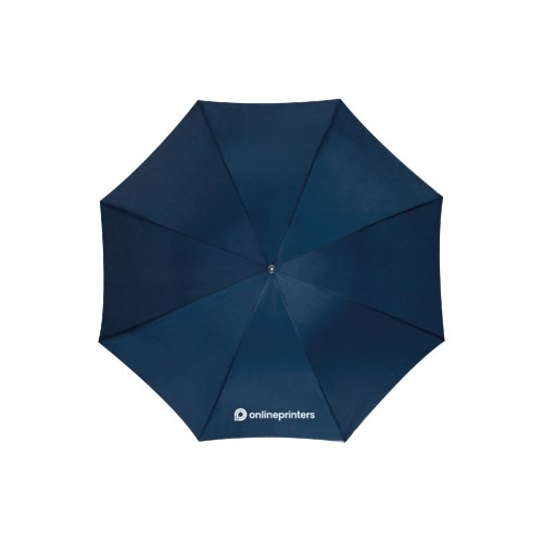 Paraguas automtico azul oscuro con cubierta.
