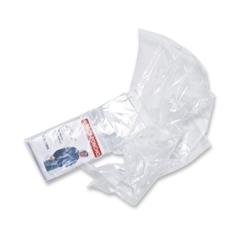 Poncho de plstico transparente.