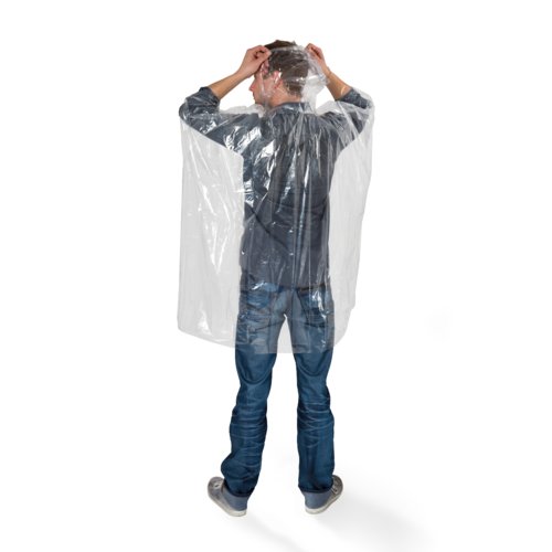 Poncho de plstico transparente para adultos.