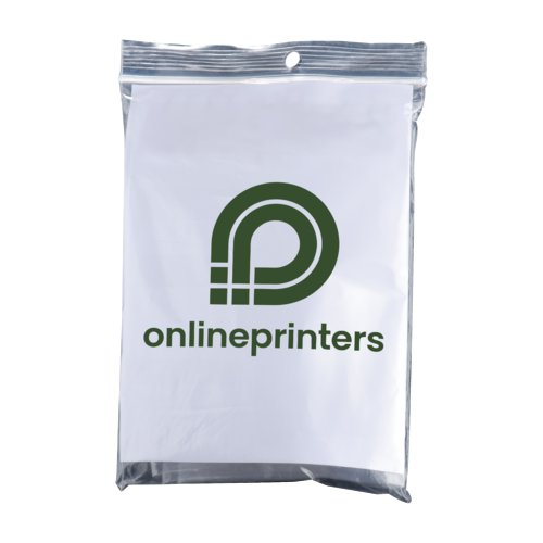 Producto de papel en embalaje de plstico con orificio para colgar.