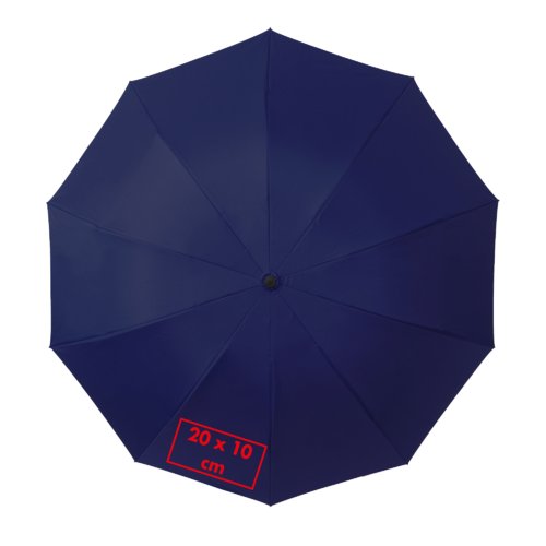 Paraguas de bolsillo azul con funcin automtica.