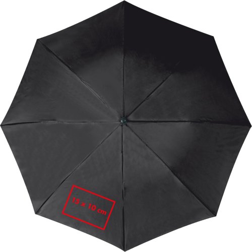 Paraguas de bolsillo negro con funcin automtica.