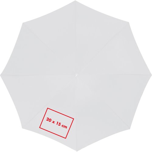 Paraguas blanco automtico de gran dimetro.