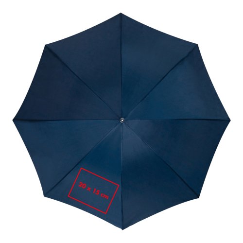 Paraguas automtico azul con funda y estructura.