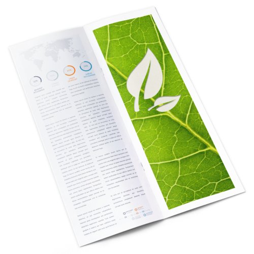 Revistas grapadas en papeles ecológicos/naturales, formato vertical, A4 medio 2