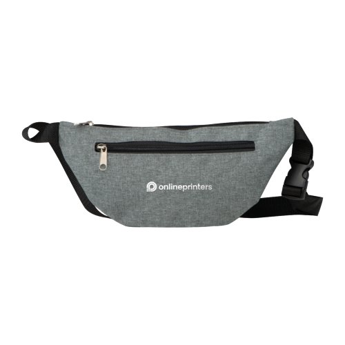 Rionera gris con cremallera y cinturn ajustable.