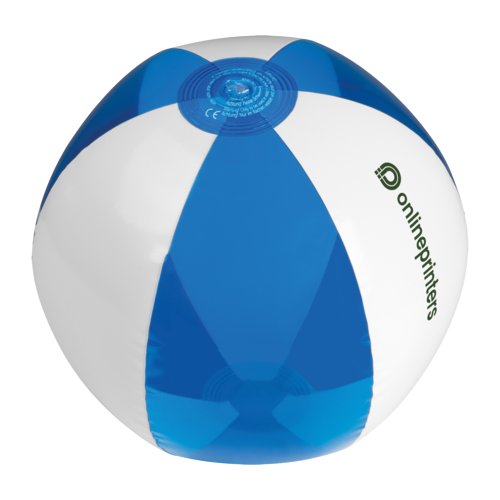 Pelota de playa de plstico azul hinchable.