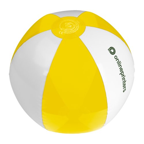 Pelota de playa amarilla de PVC, hinchable.