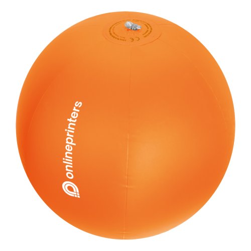 Pelota de playa hinchable naranja de plstico.