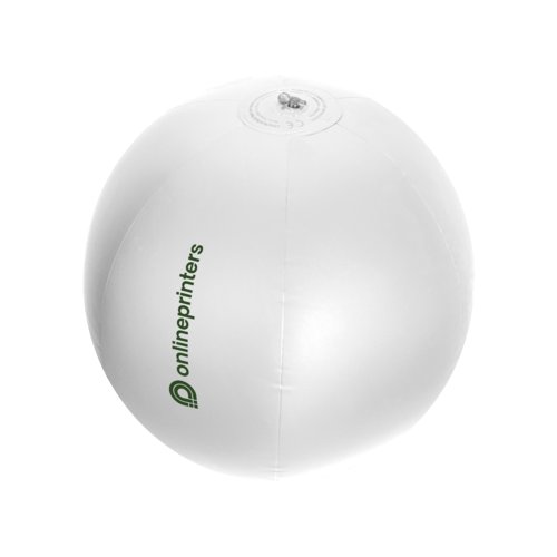 Pelota de playa hinchable de plstico blanco.
