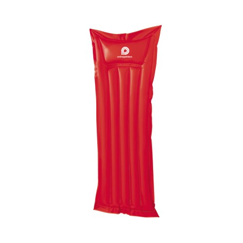 Colchn de aire rojo de plstico con mltiples cmaras de aire.