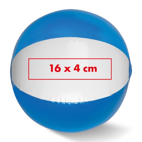 Pelota de playa de plstico bicolor.