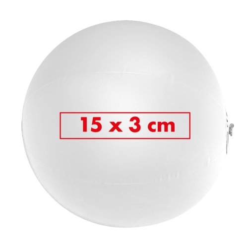 Pelota de playa blanca de plstico con acabado mate.