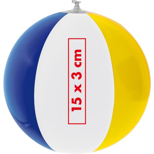 Pelota de playa de plstico multicolor.