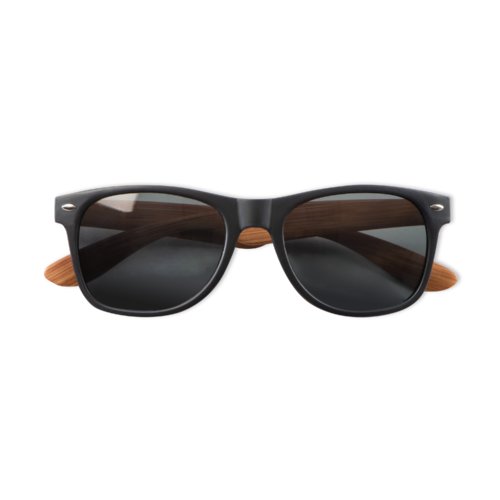 Gafas de sol beige con lentes oscuras.