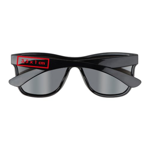 Gafas de sol negras con lentes oscuras.