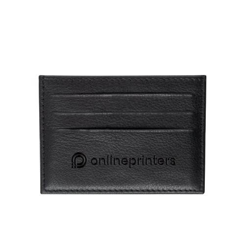 Funda de cuero negra para tarjetas de crdito con proteccin RFID.
